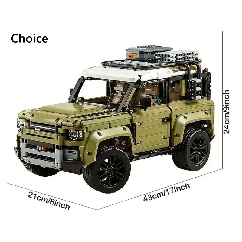 2573PCS Technical Land Off-road Defender Classic Car Building Blocks 4 - Front View