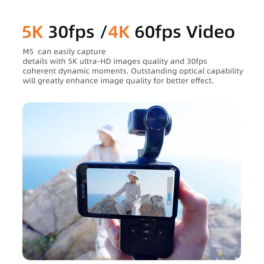 ORDRO M5 Action Camera 4k Handheld Pocket Digital Camcorder 3-axis Gimbal Stabil - Detail View