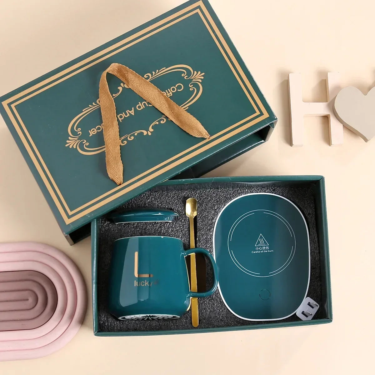 Thermostat Coffee Mug - 55℃ Ceramic Cup with Spoon | Gift - Product Image 17