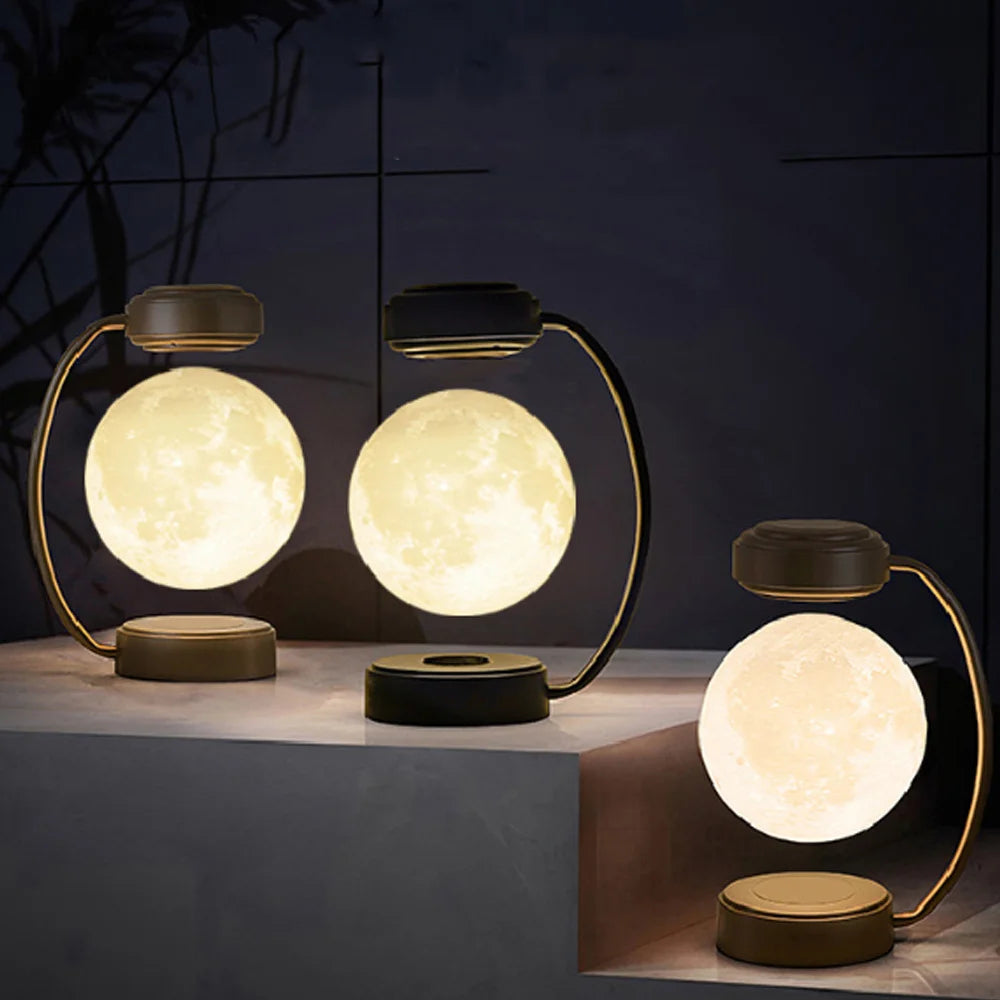 Magnetic Levitating 3D Moon Lamp LED Night Light Rotating Wi...