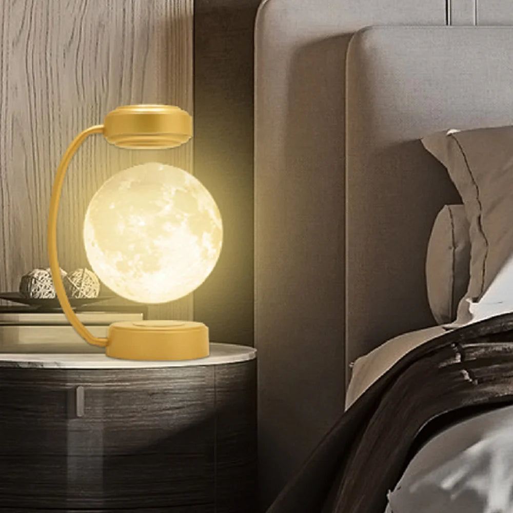 Magnetic Levitating 3D Moon Lamp LED Night Light Rotating Wi...