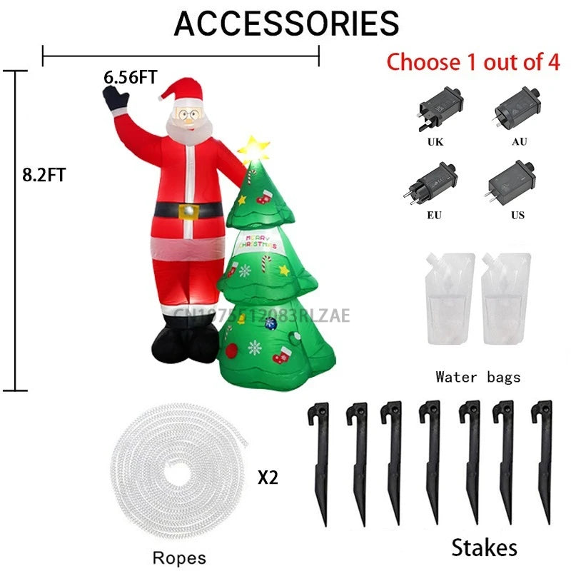 2.5M/8FT Christmas Party Holiday DIY Decorations Inflatable Santa Clau - Close-up View