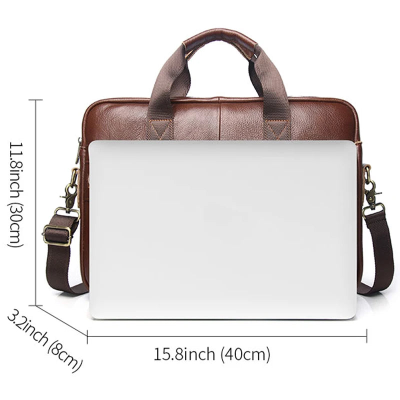 SCHLATUM Genuine Leather Briefcases Hard For Men 15.6 Inch Office Bussiness Comp - View 5