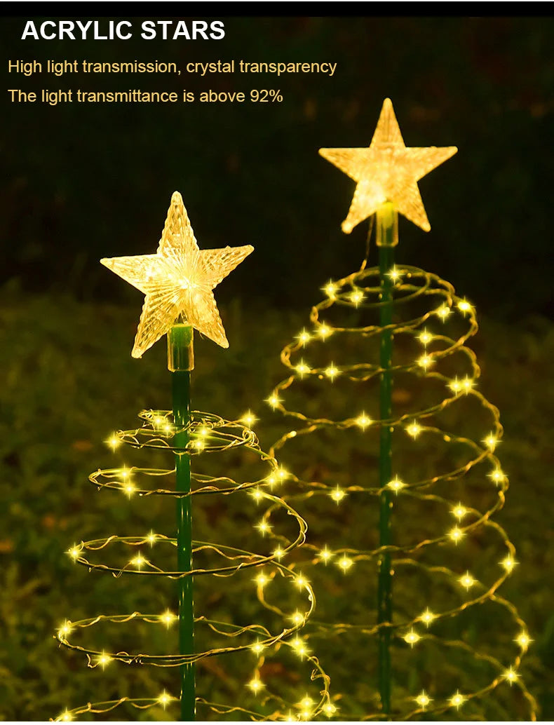 Solar Outdoor Garden Christmas Tree Lights LED String Lights IP65 Star Light Dec - View 6