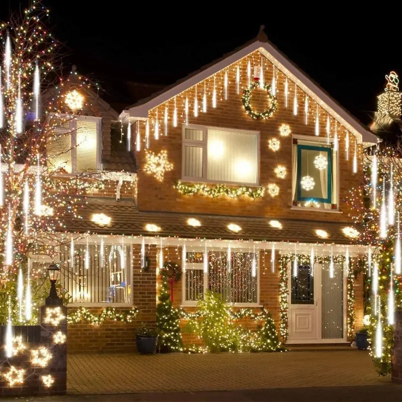 Christmas Lights Outdoor 8 Tubes Meteor Shower Lights LED Snow Falling - Color Variant