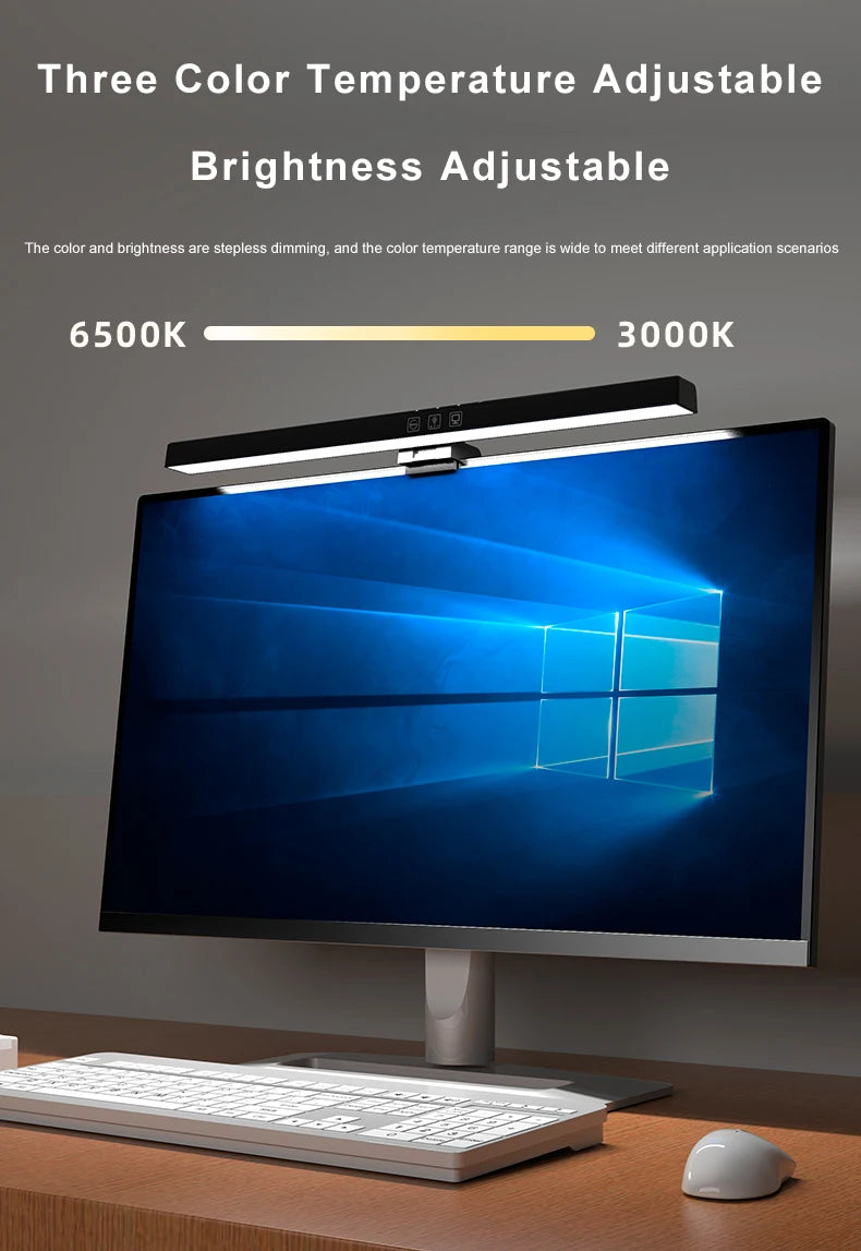 Curved Screen Hanging Light Bar RGB Desktop Background Atmosphere Lamp 3-Color E - View 11