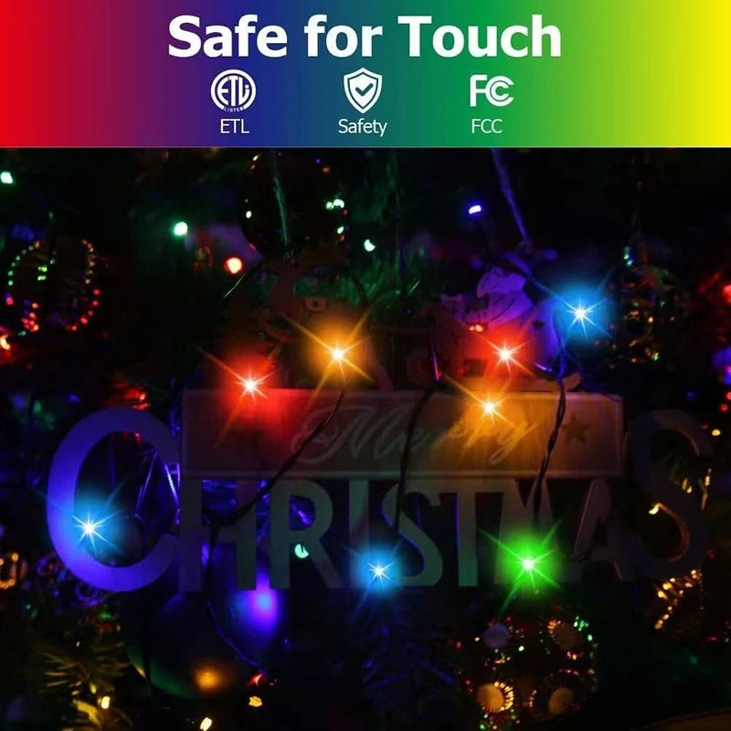 Christmas LED Light String Ring Christmas Tree Star Top Decorative Lig - Texture Detail