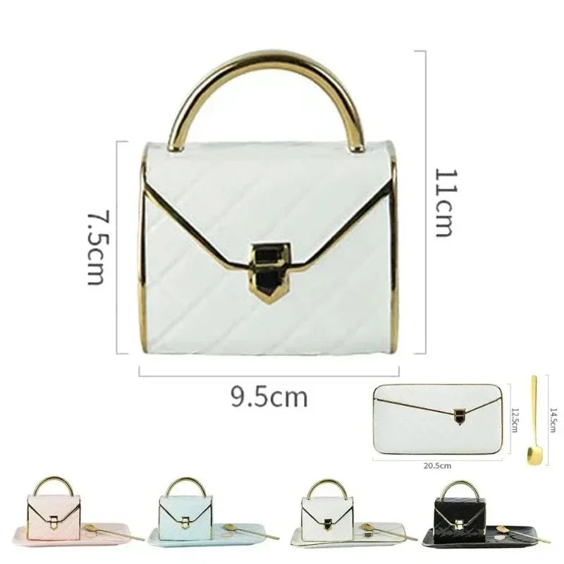 Handbag Shaped Mug Luruxy Coffee Cup Creative Tote Bag Shaped Cups Linner Saucer - View 6