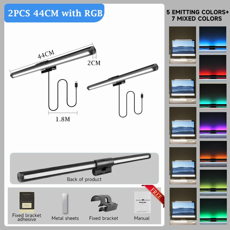 LED Screen Light Bar Monitor For Pc Screen Hanging USB Stepless Dimming RGB Curv - View 54