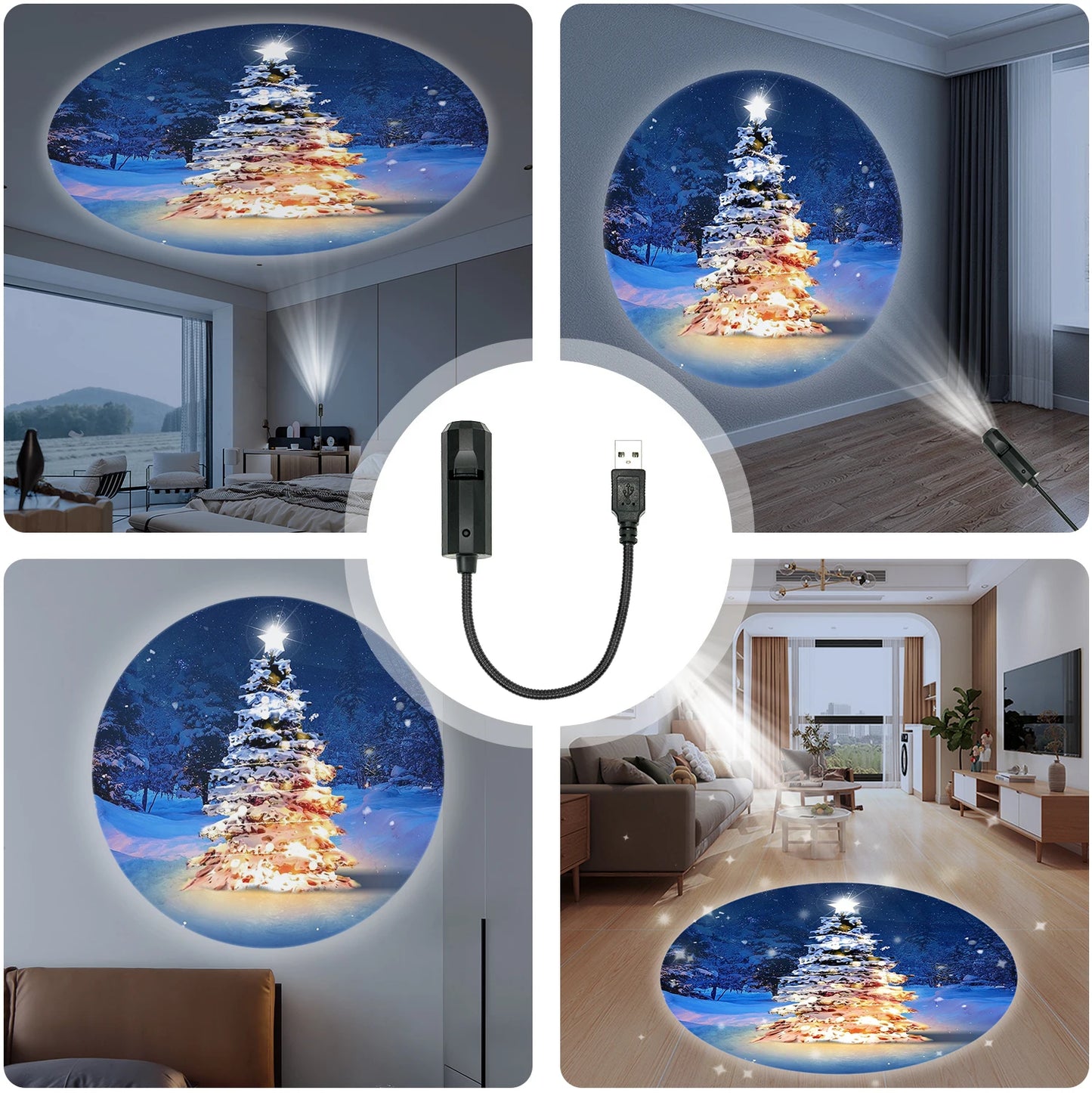Christmas tree projection light - Side View