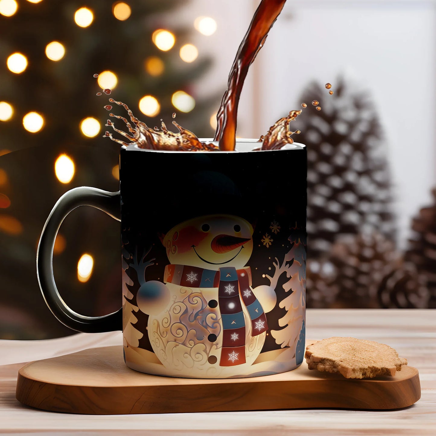 Christmas Color Changing Mug Santa Claus Ceramic Magic Mug Elk Heat Se - Alternative Angle