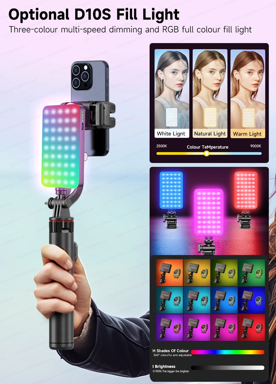 AI Tracking Deskpot Gimbal Tripod with Extendable Selfie Stick for Mob - View 50