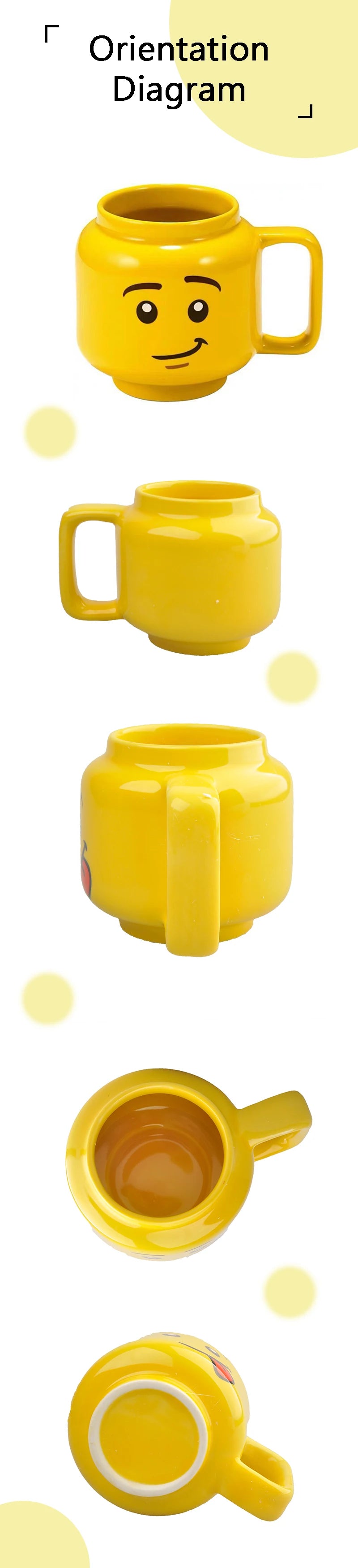 Cartoon Ceramic Mug 250ML Creative Coffee Cup Cute Emoji Mug Interesti - Full View