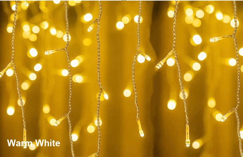 Christmas Garland LED Curtain Icicle Lights Festoon LED Light Droop Wa - Feature Highlight