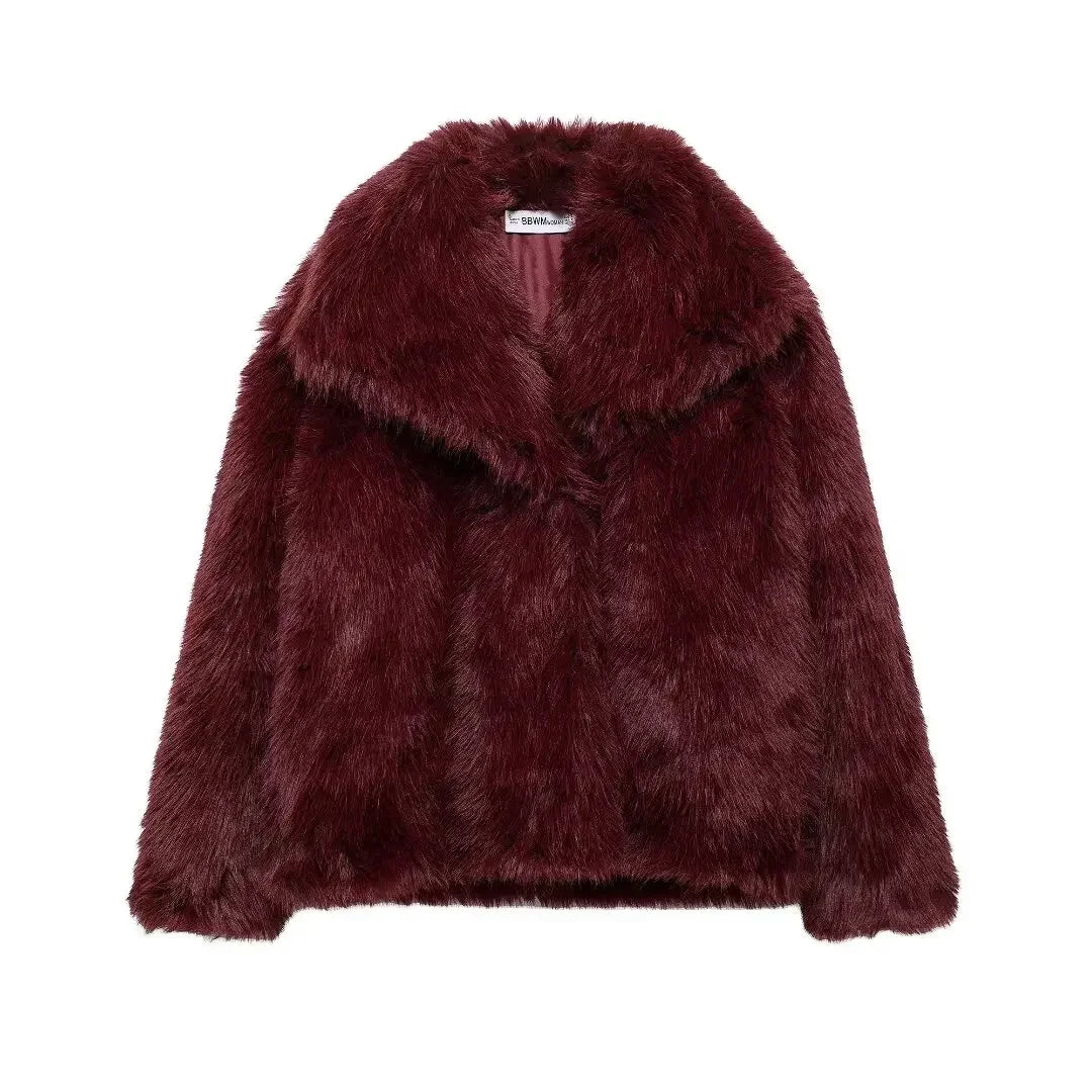 SIYANG 2024 Autumn Winter Women Casual Faux Fur Jackets Fashion Streetwear Solid - View 8