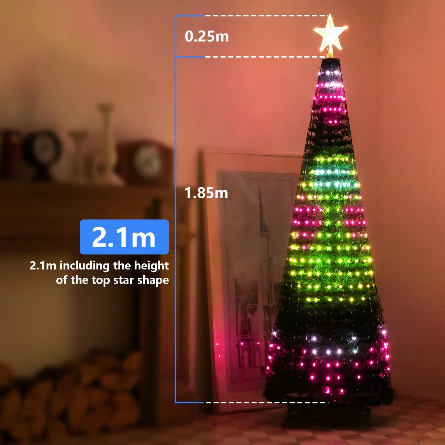 Christmas Tree Star Lights Smart RGB Christmas Light with Remote Timer - View 16