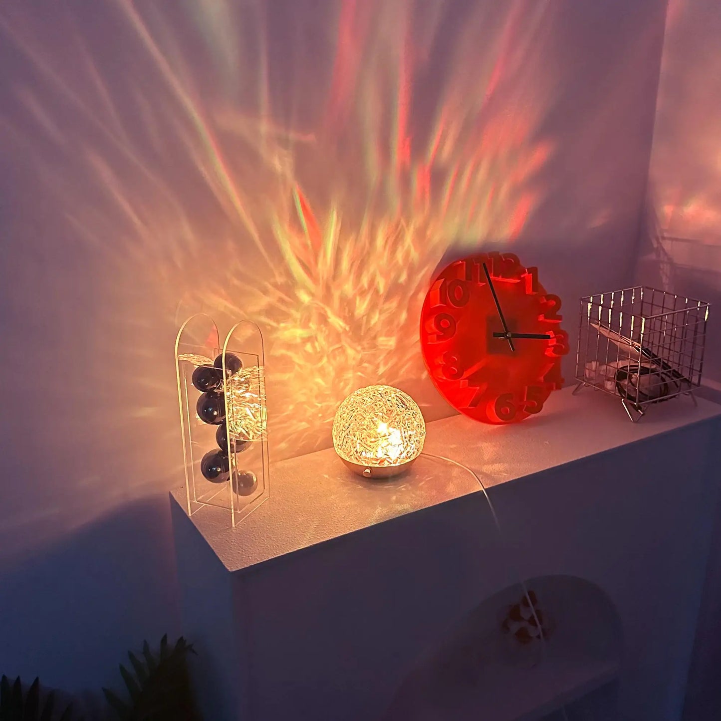 2025 New Water Ripple Projector Night Light Crystal Mood Lamp Home Bed - Color Variant 1
