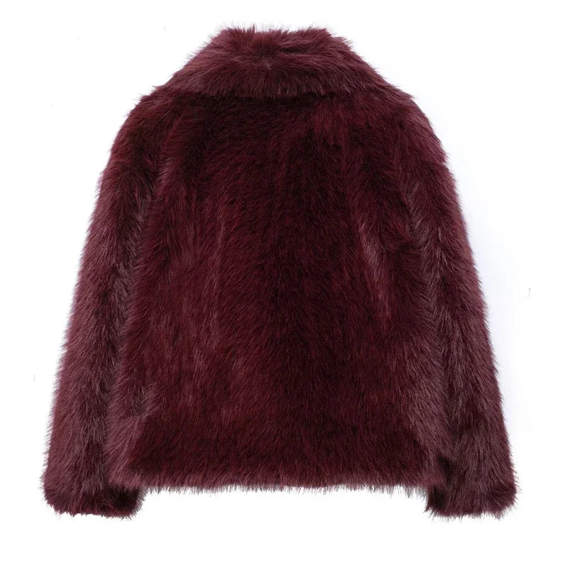 HXAO Winter Faux Fur Coat 2024 Woman New in coats Autumn Fur Plush Fluffy Jacket - View 18