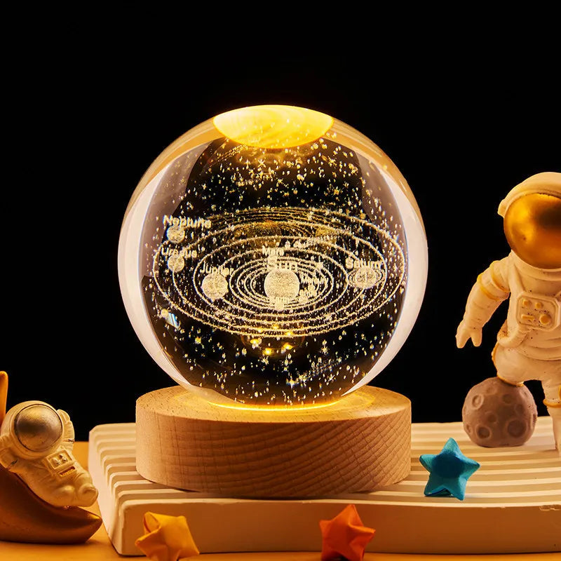 【Customized 8cm】Creative Gifts Laser Engraving Crystal Ball Night Lamp 2D Night - View 5