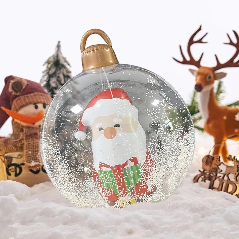 2026 Christmas Santa Snowman Balloons Xmas Tree Decorations Outdoor Ho - Full Setup View