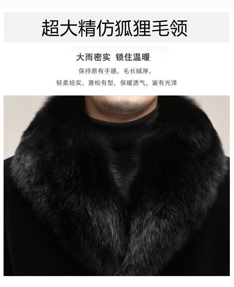 New fur coat with wide collar, whole mink winter thickened, long imitation mink - View 16