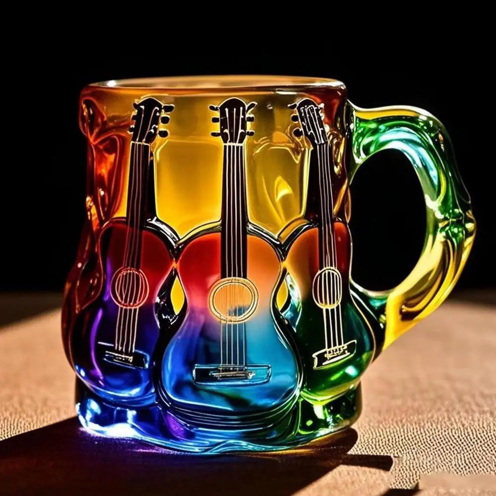Guitar Mug Novelty Music Themed Mug Cup Latte Milk Hot Cocoa Beverages Glasses N - View 12