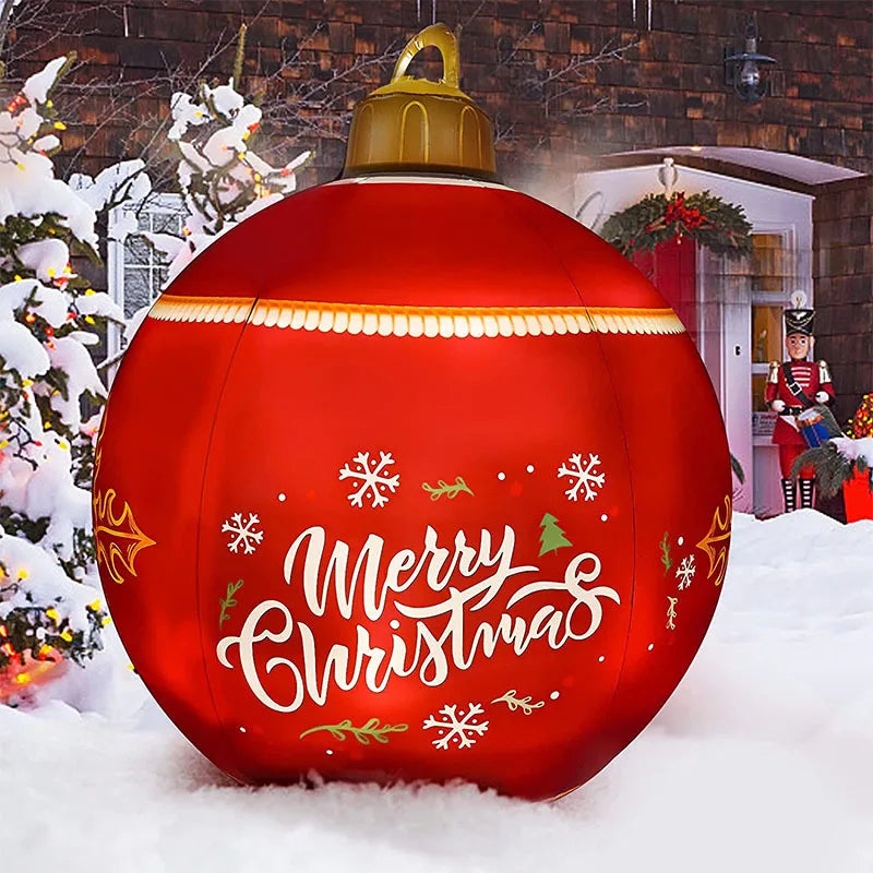 Christmas Pattern Inflatable Balloon Outdoor Fun Christmas Day Atmosph - Side View