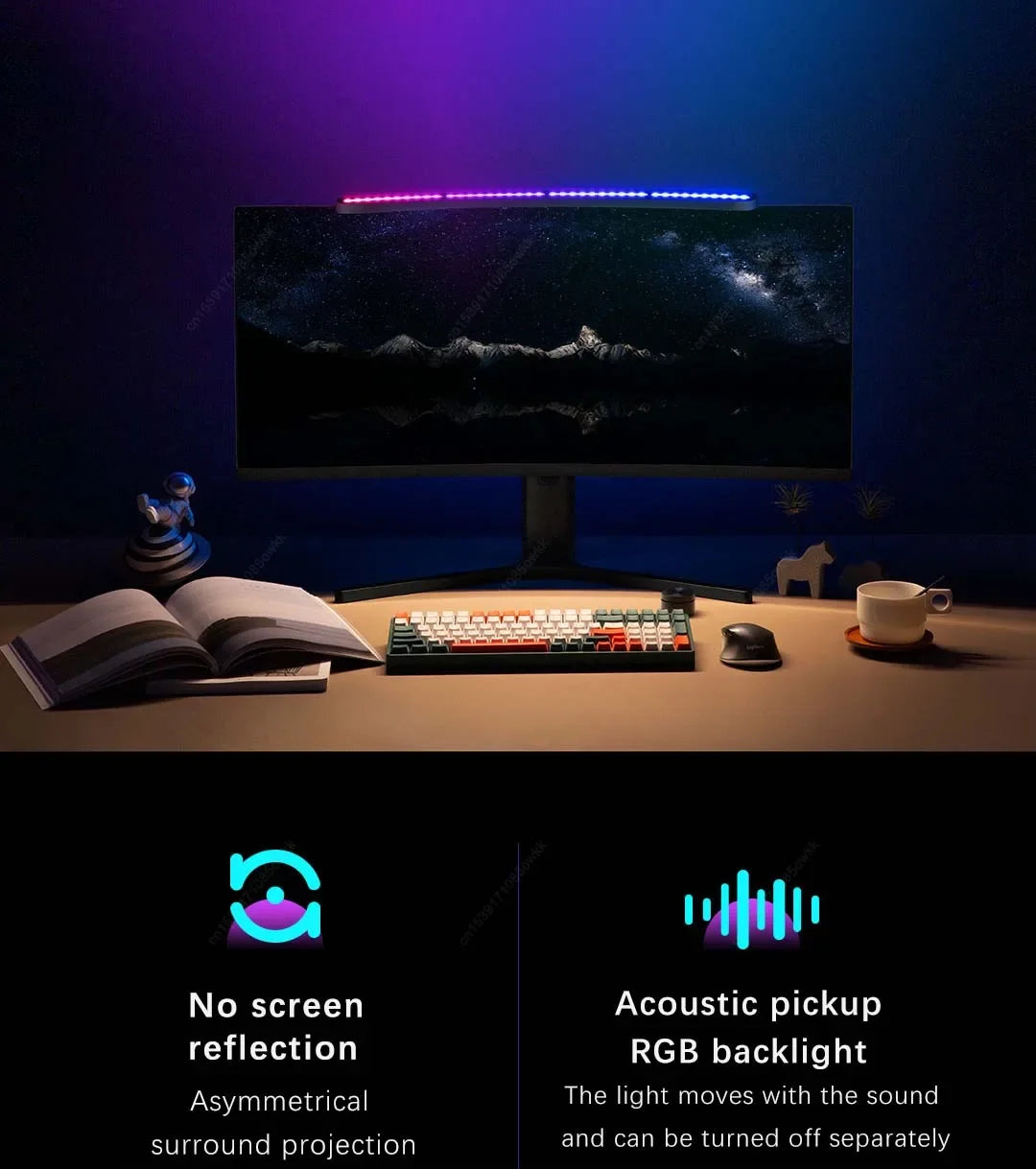 LYMAX Curved Screen Bar Monitor Light With RGB Backlight Screen Hanging Lamp Sma - View 9