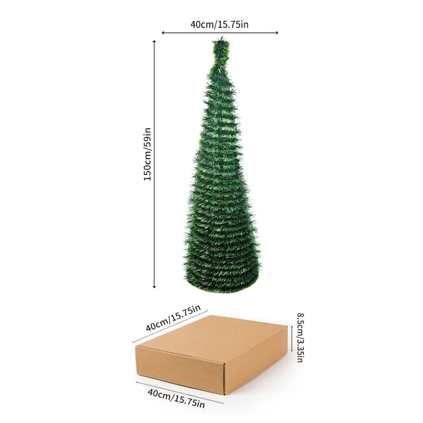 Christmas Tree 5 Ft Festival Ornament Faux Foldable Christmas Tree Chr - Close-up View