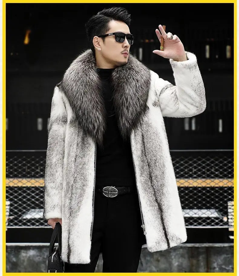 -10 degrees Celsius cold resistant and warm mink fur coat for men's wi - Alternative Angle