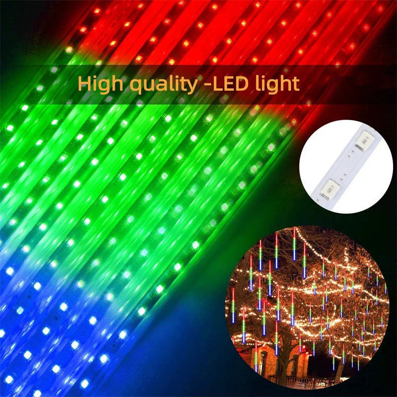 Christmas LED Meteor Garland Festoon Holiday Strip Light Outdoor Water - Feature Highlight