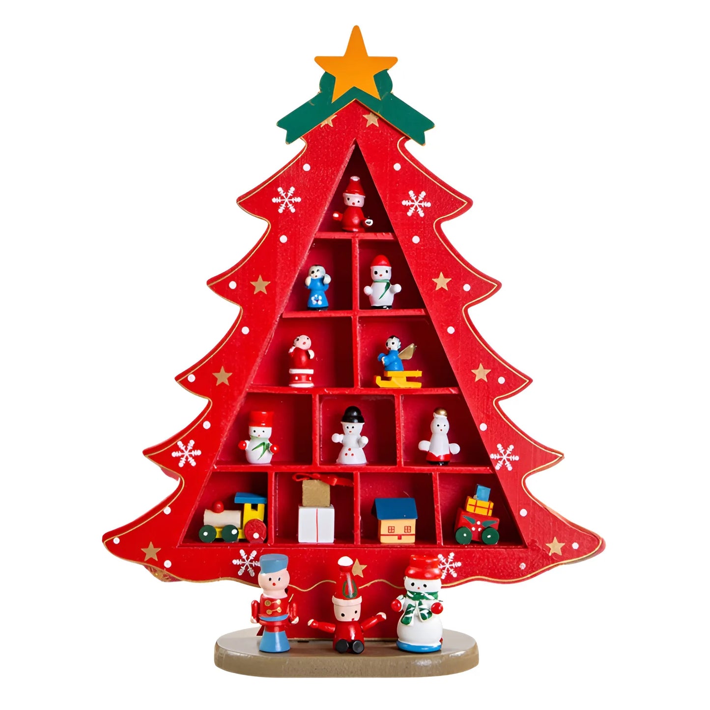 Christmas decorations small mini wooden Christmas tree DIY three-dimen - View 23