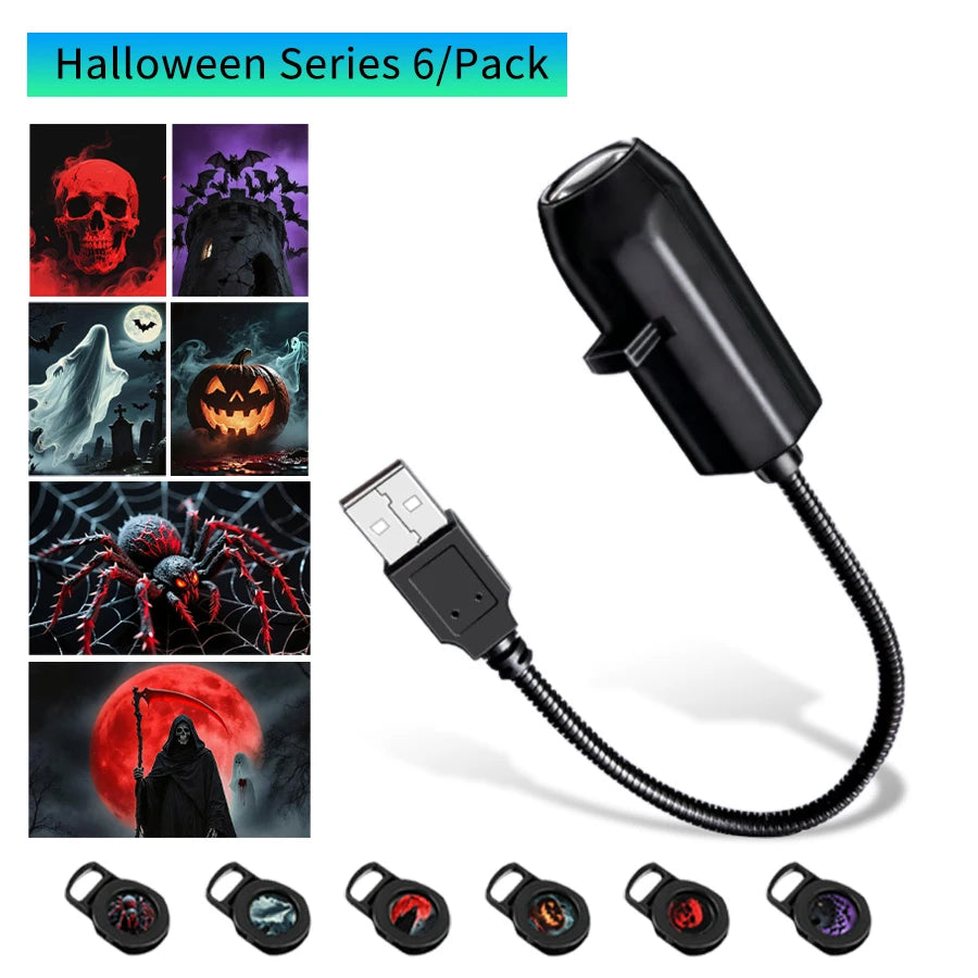 Christmas Halloween Led Projection Lamp Pumpkin Night Light Ceiling Wa - View 26