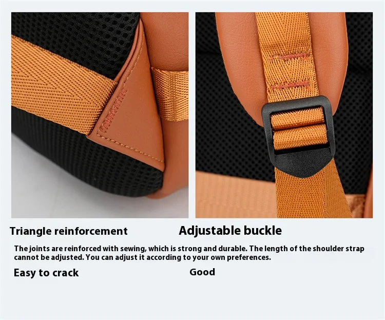 Commuting laptop backpack, expandable, premium orange, waterproof casual backpack, 15.6 inches, large capacity travel back...