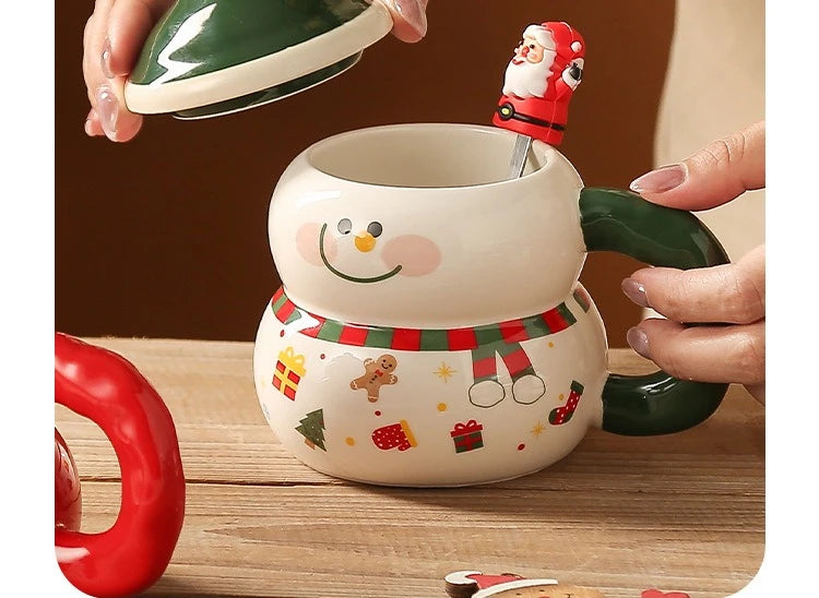 Creative Christmas Ceramic Cup Cartoon Snowman Mugs Gift Box for Christmas Household Coffee Mug Milk Cup - Image 15