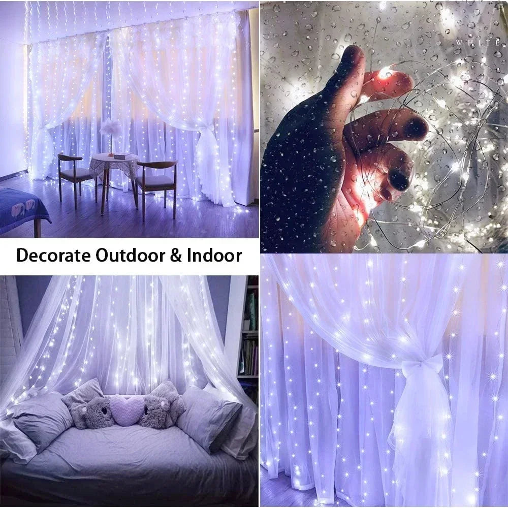 Christmas Lights Curtain Garland Merry Christmas Decorations For Home - View 27