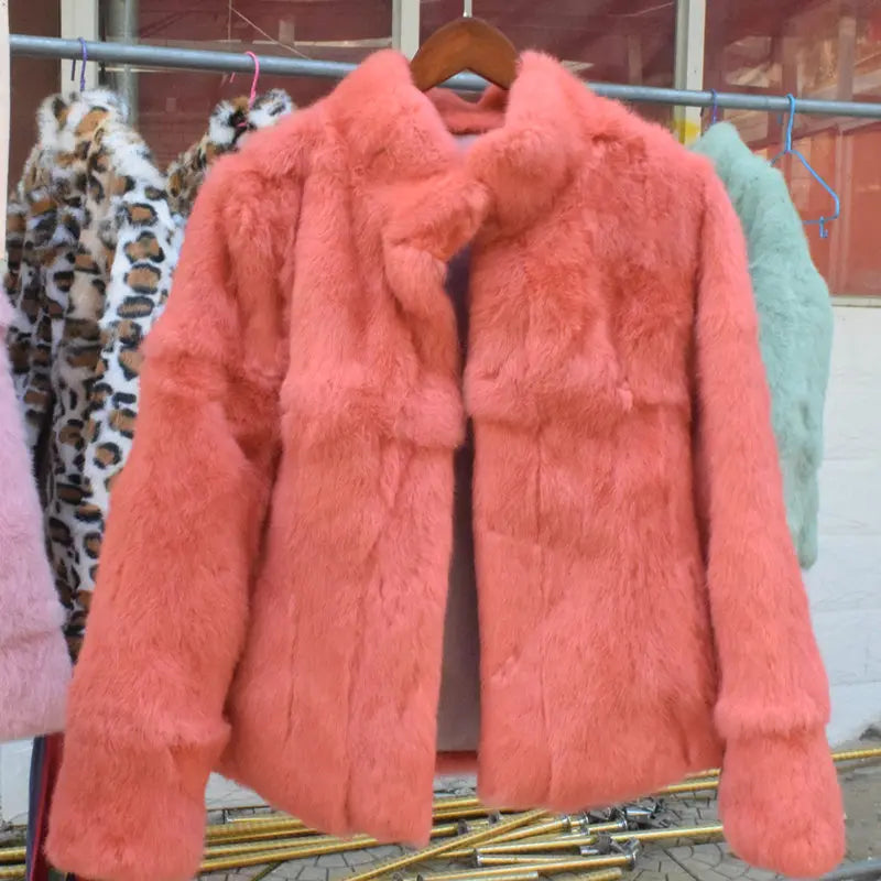 Fancy Rani Natural Rabbit Fur Coat Women Winter Jacket Real Leather And Fur Wome - View 25