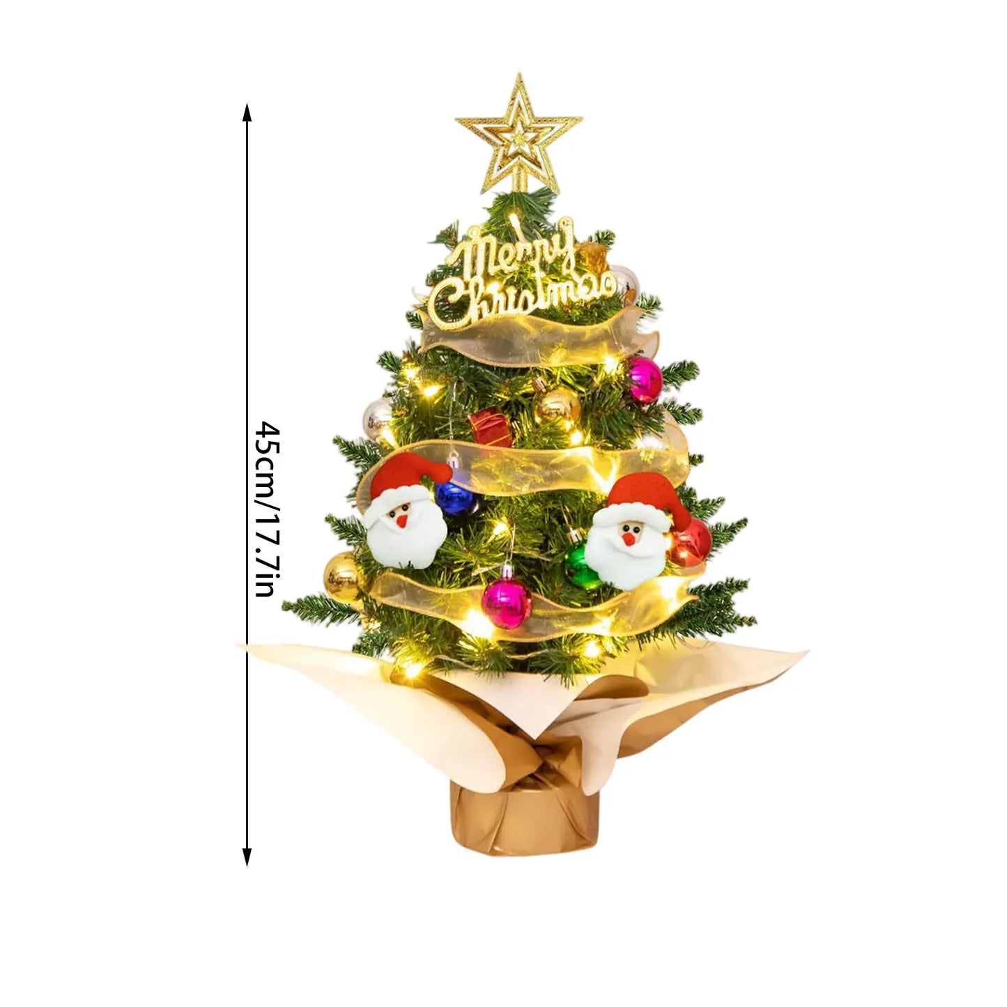 Christmas Tree Set Christmas Decor With Lights Desktop Mini Christmas - Detail View