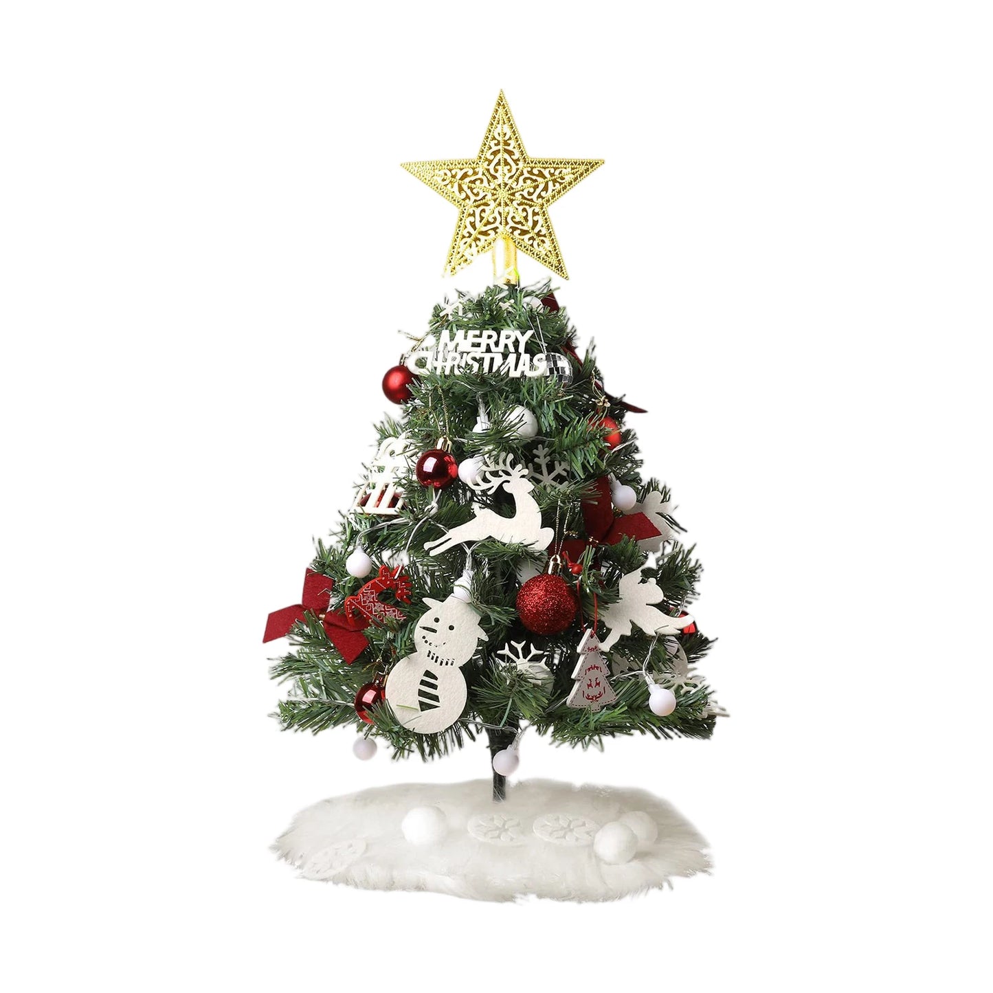 Christmas Tree Set Christmas Decor With Lights Desktop Mini Christmas - Alternative Angle