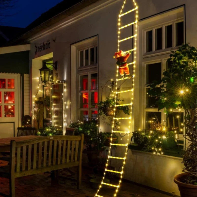 Christmas LED Santa Claus Climbing Ladder Light USB Plug 8 Flashing Mo - Color Variant