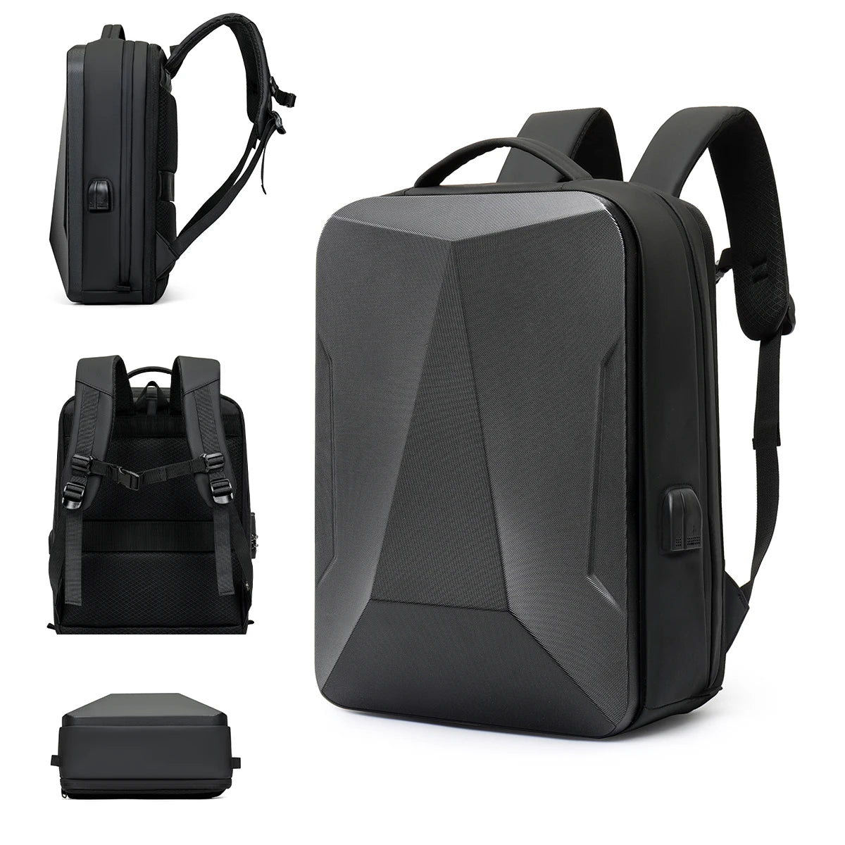 Backpack Men's Expandable Computerbag Large Capacity Business Travel B - Alternative Angle