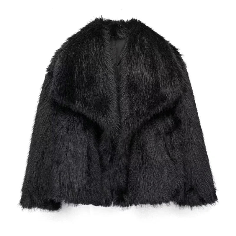 HXAO Winter Faux Fur Coat 2024 Woman New in coats Autumn Fur Plush Fluffy Jacket - View 21