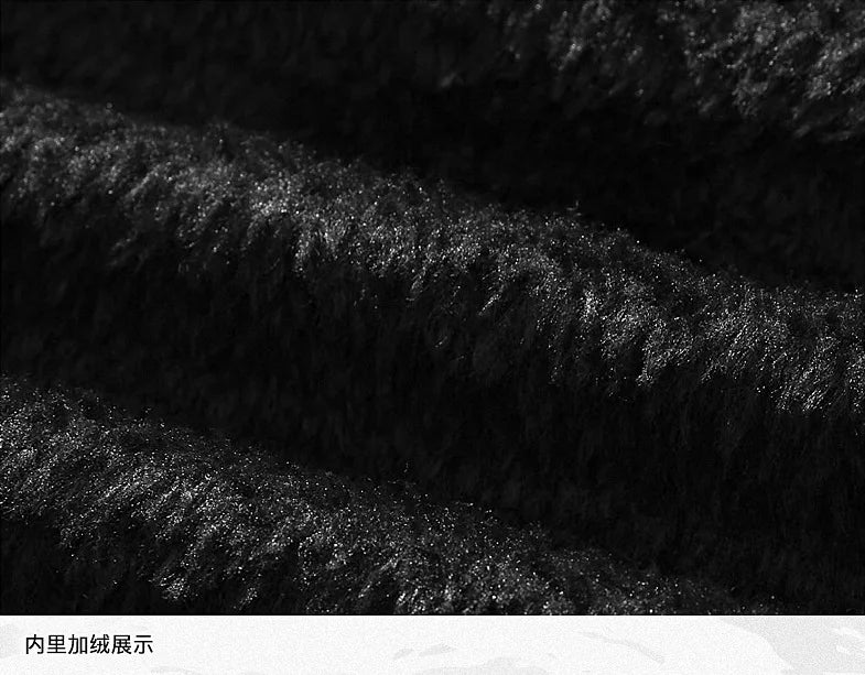 2025 Fur One Leather Coat Men Plus Velvet Autumn And Winter New Thicke - Material Detail