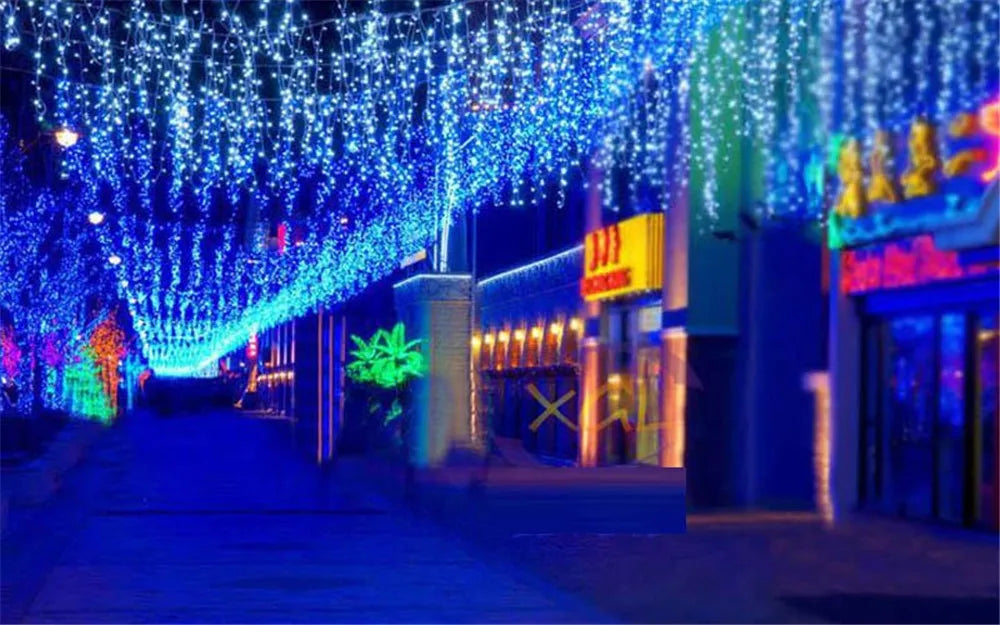 Christmas Lights Waterfall Outdoor Decoration 5M Droop 0.4-0.6m Led Li - Full View
