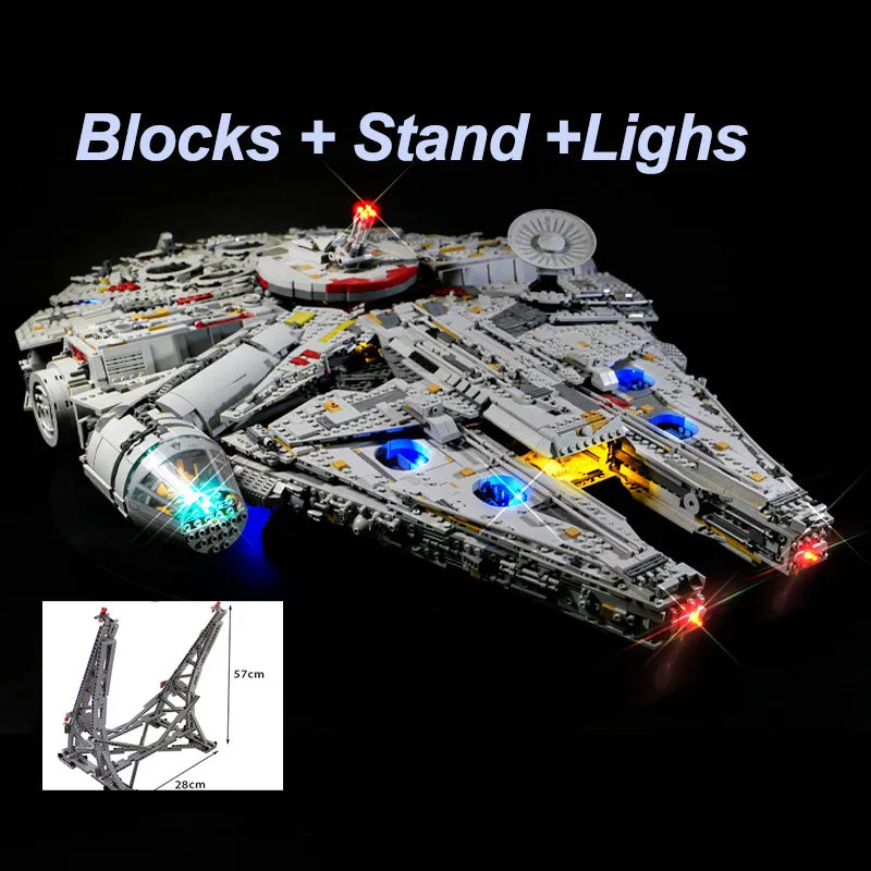 7541Pcs Largest Millenniumfalcon Starship Model Bricks 75192 Building - Close-up View