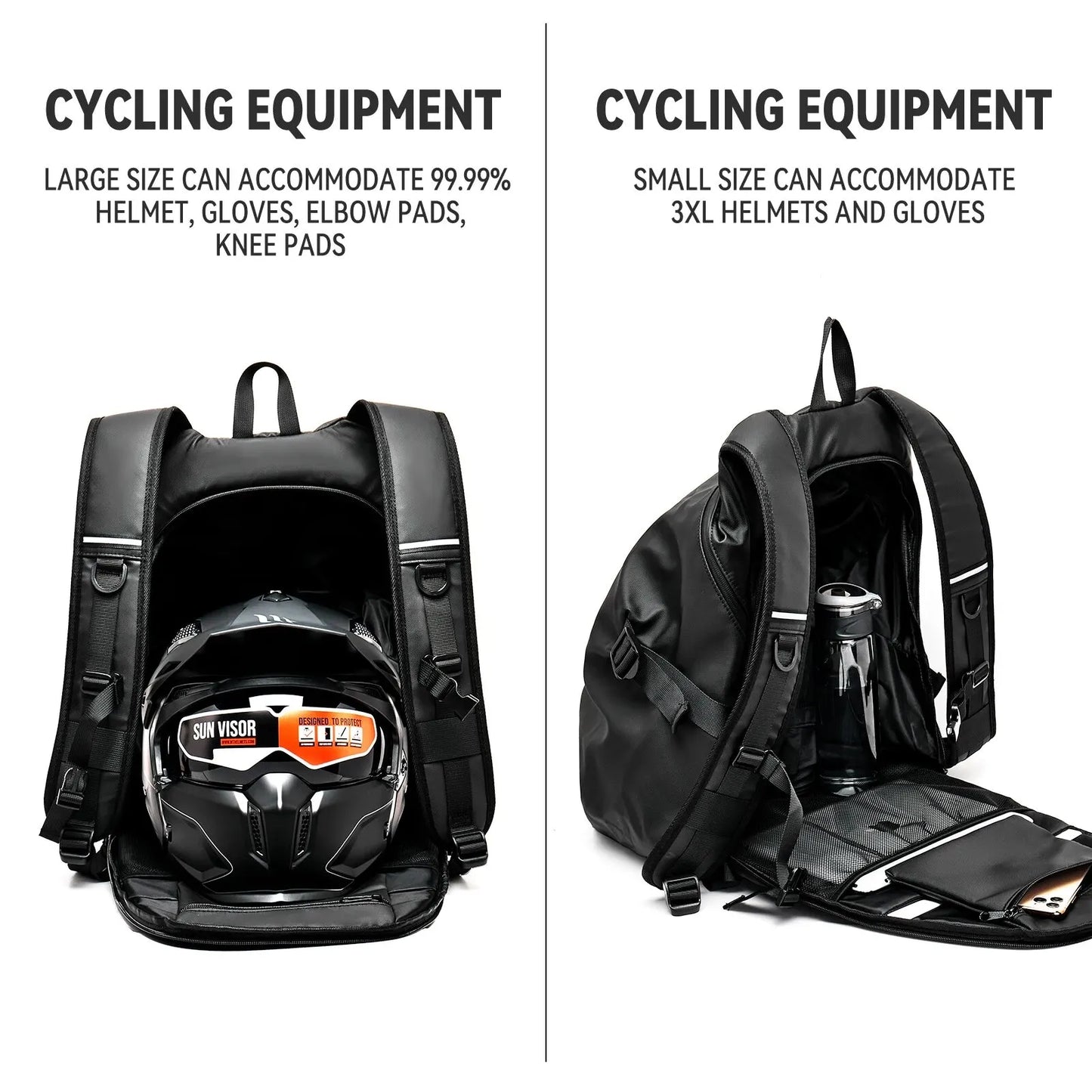 Likros Motorcycle Backpack Waterproof Foldable Helmet Backpack Men Travel Backpa - Detail View