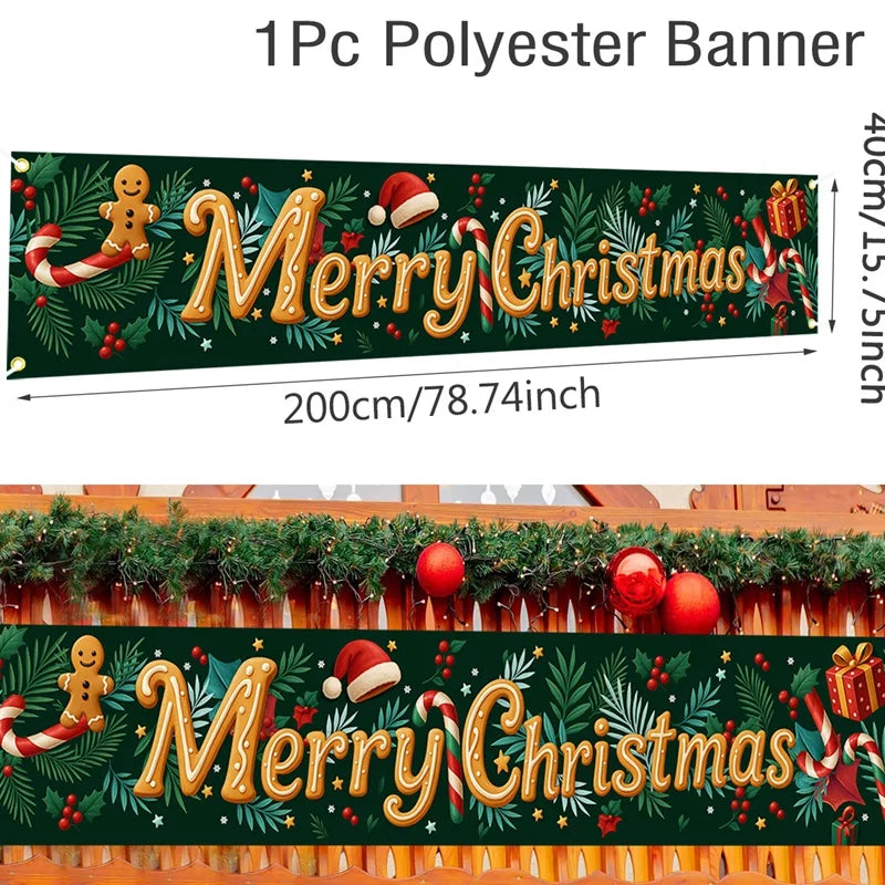 Christmas Outdoor Banner Merry Christmas Decorations For Home 2025 Out - Usage View