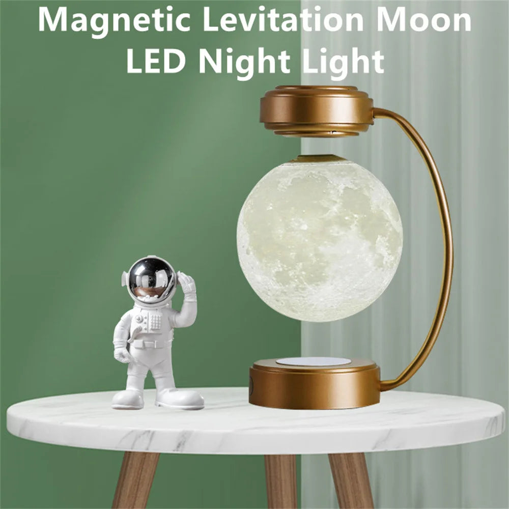 Magnetic Levitating 3D Moon Lamp LED Night Light Rotating Wi...
