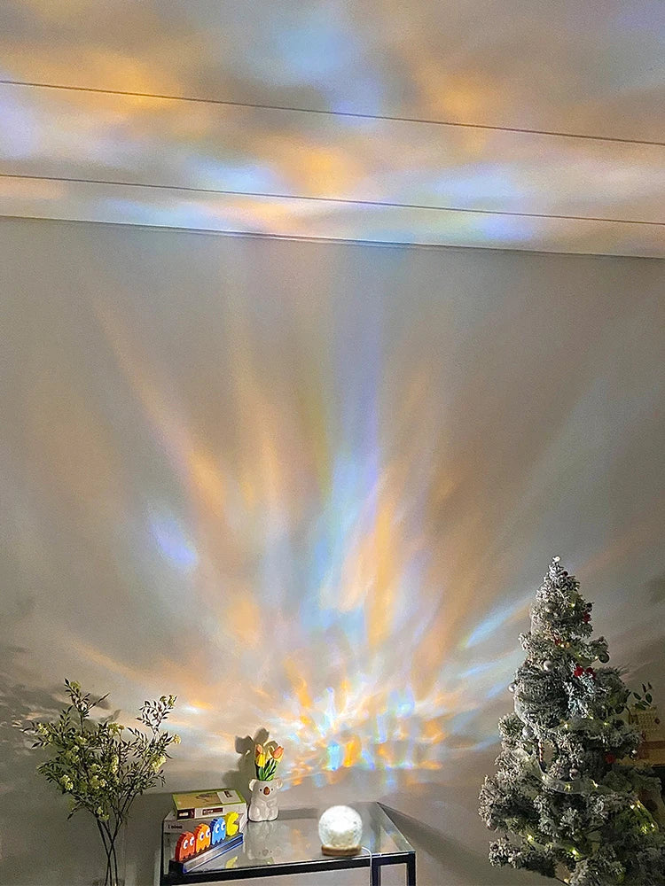 2025 New Water Ripple Projector Night Light Crystal Mood Lamp Home Bed - Close-up View