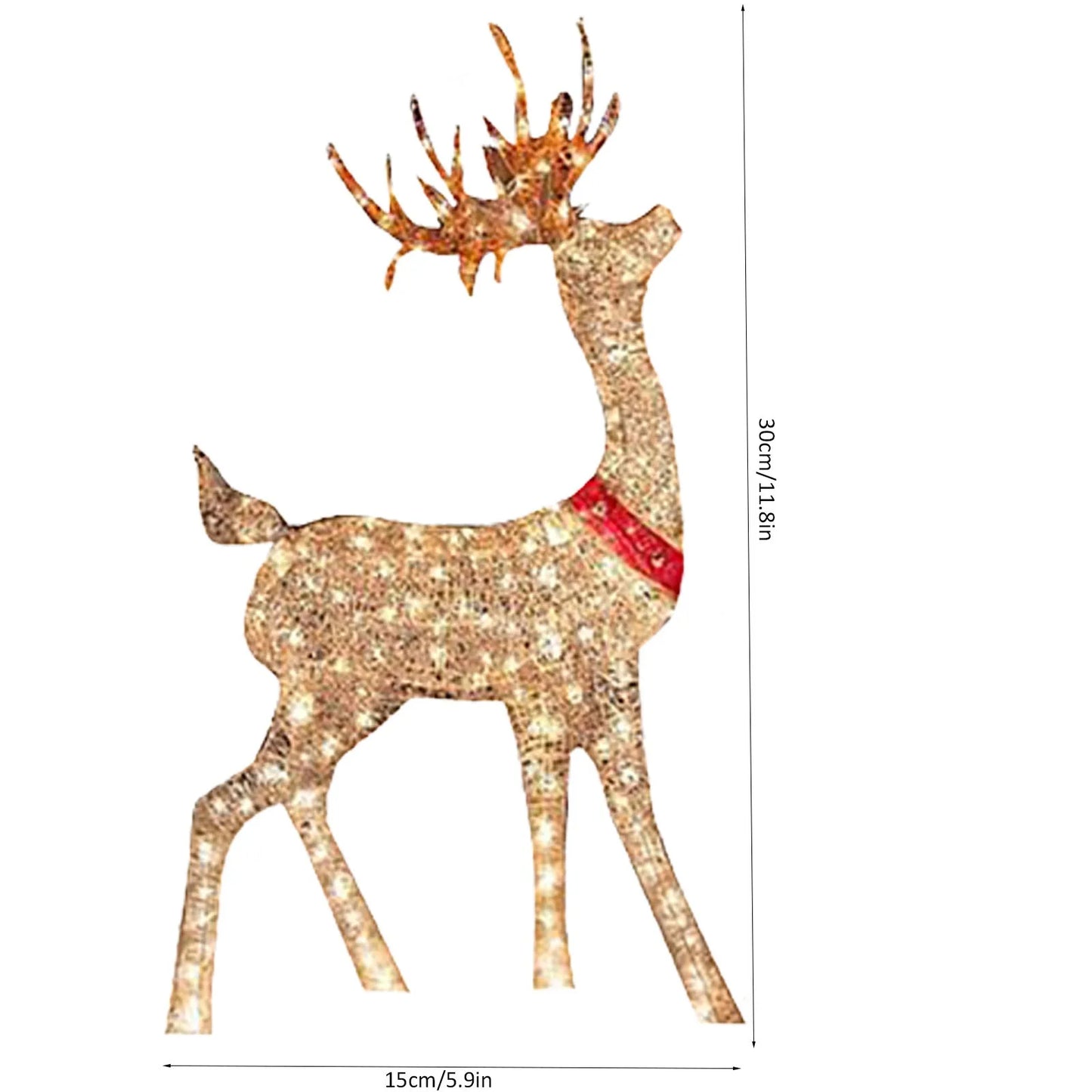 Christmas Outdoor Cute Deer Lighting ,Lighted Christmas Deer Sleigh Ou - Color Variant